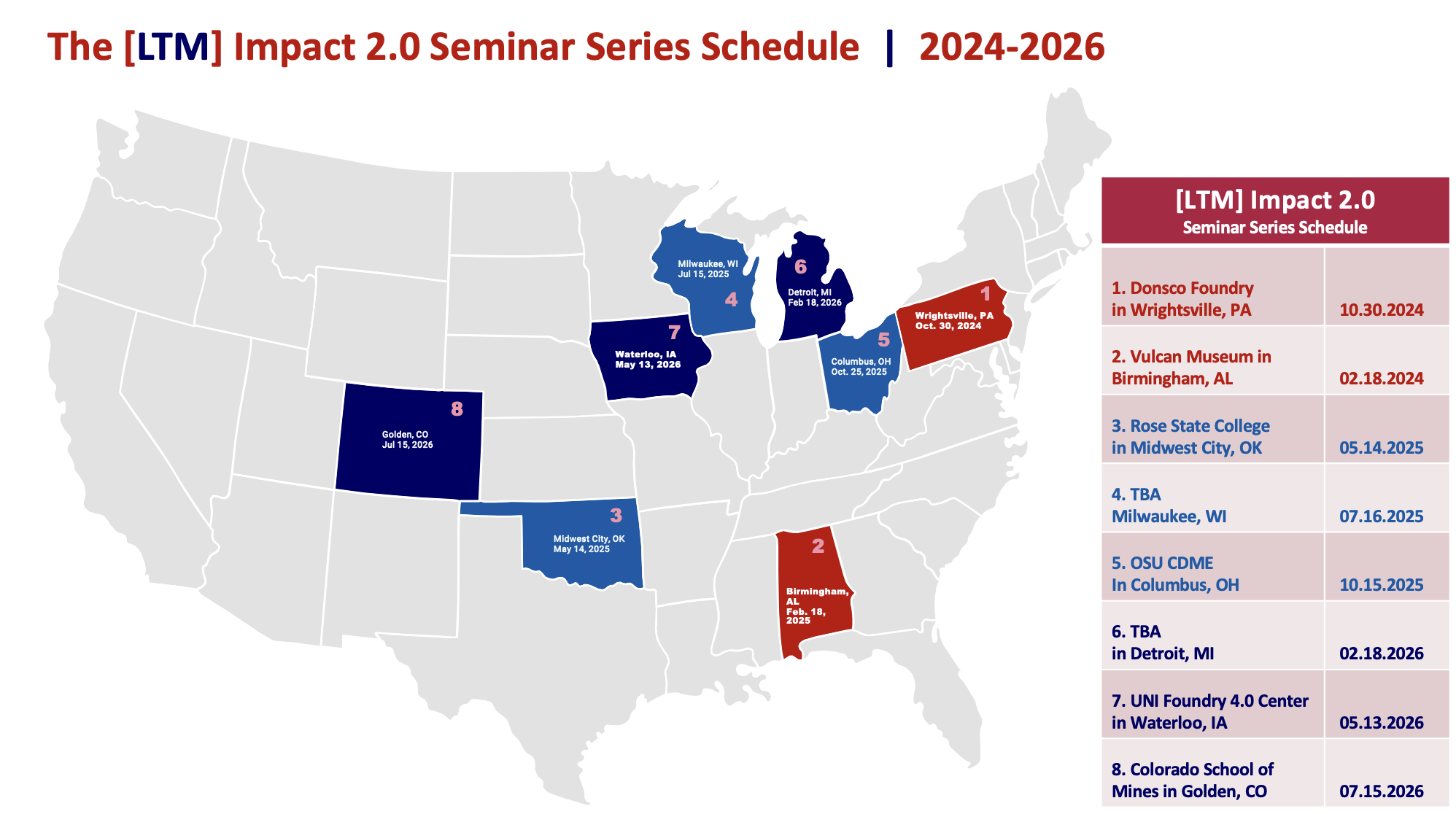 THE [LTM] IMPACT 2.0 SEMINAR SERIES SCHEDULE